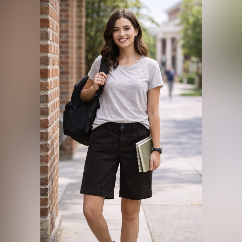 Arizona Jean Co Black Stretch Bermuda Shorts Women’s Size 9 Cotton Spandex